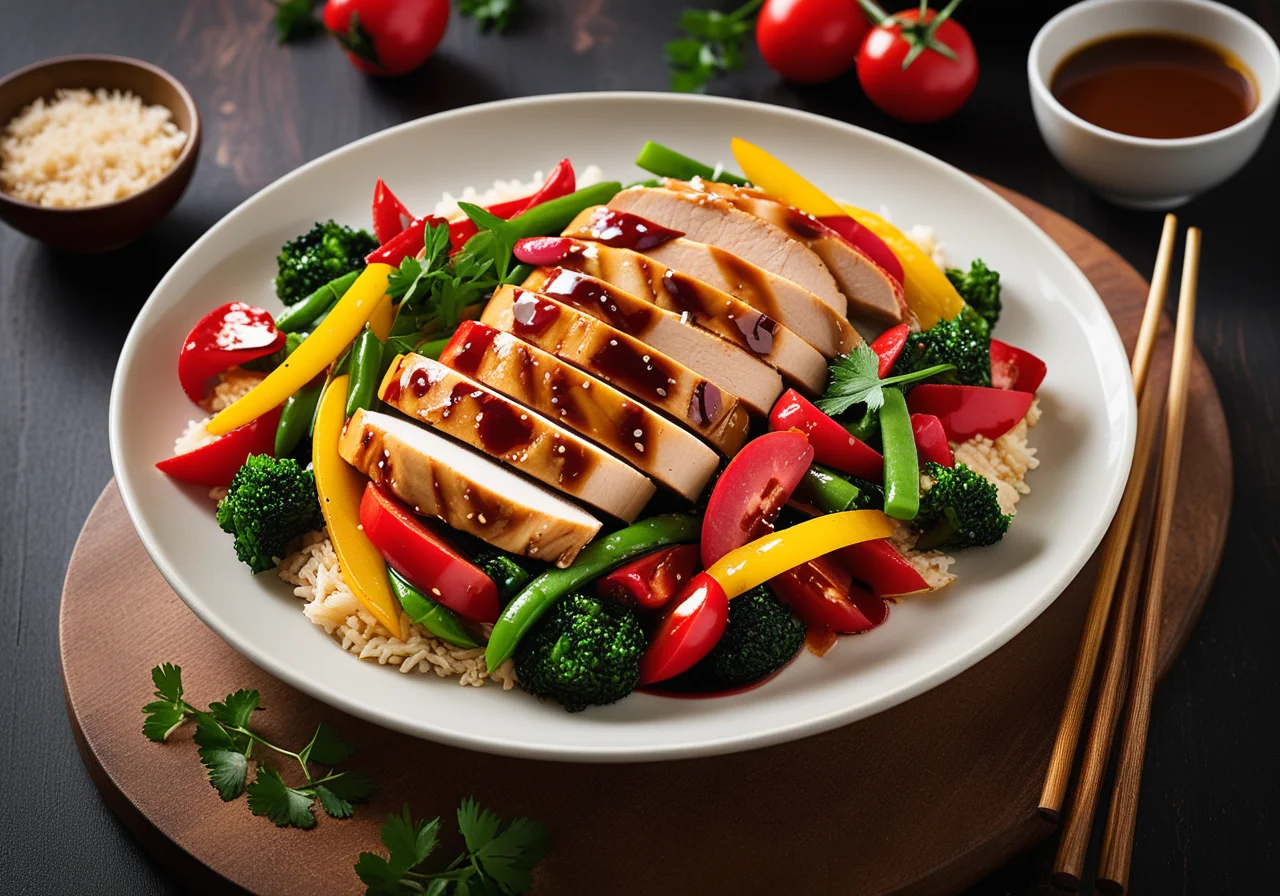 Colorful Vegetable Stir-Fry with Chicken Breast Fillet