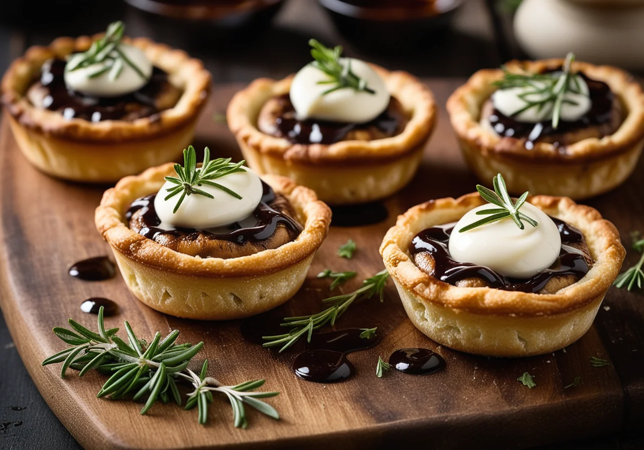 Small Mushroom Tartlets with Mozzarella