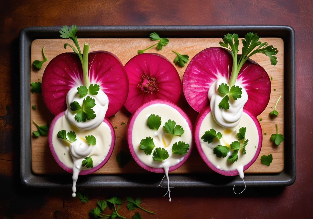 Radish with Cream Cheese Cream