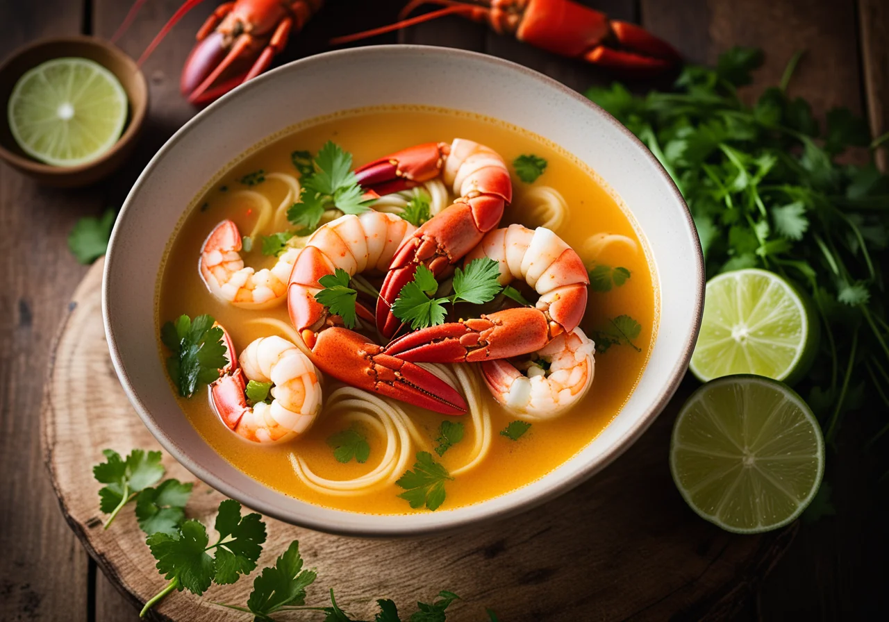 Thai Soup with Giant Lobster Shrimp