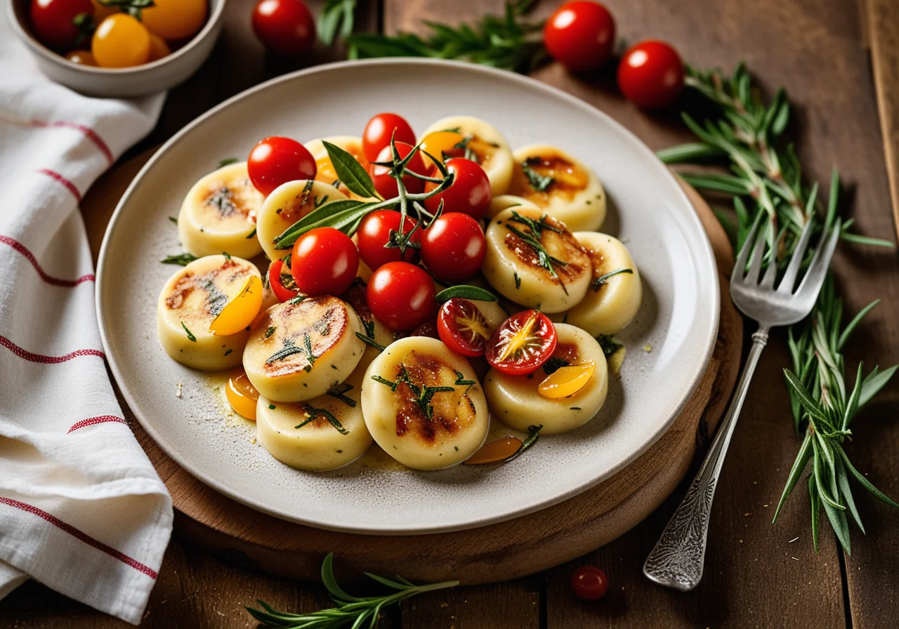 Strawbird Medallions with Potato Gnocchi and Rosemary