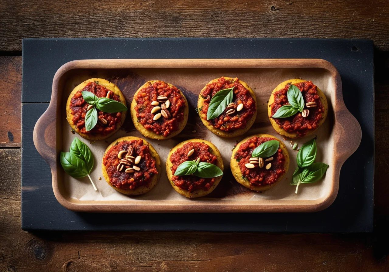 Steckrübenpflanzerl with Red Pesto