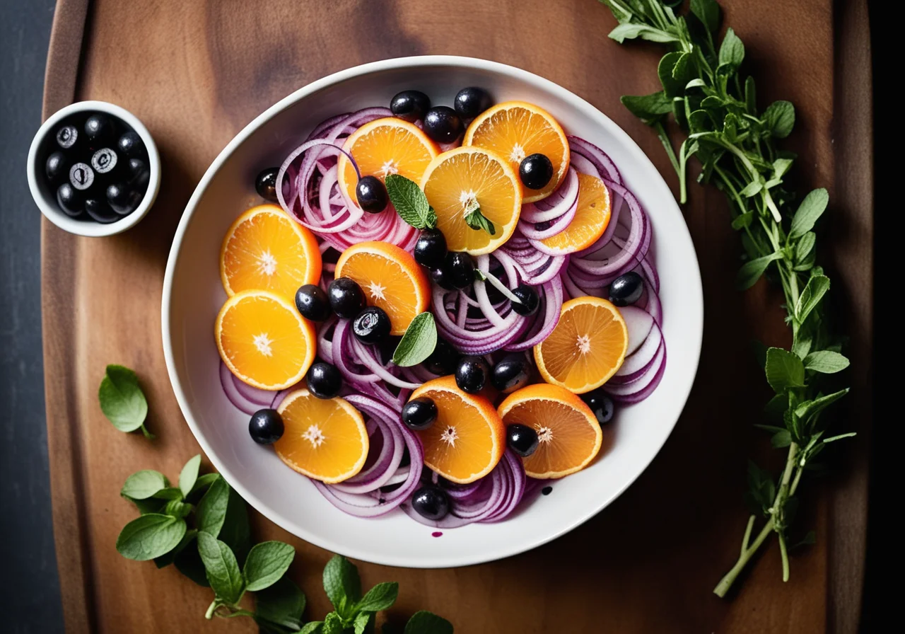 Savory Orange Onion Salad with Olives