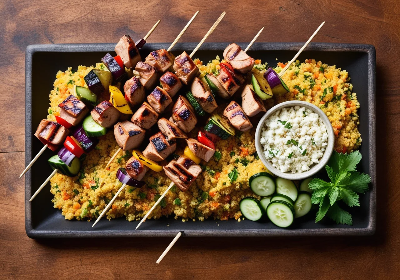 Grilled Turkey and Vegetable Skewers