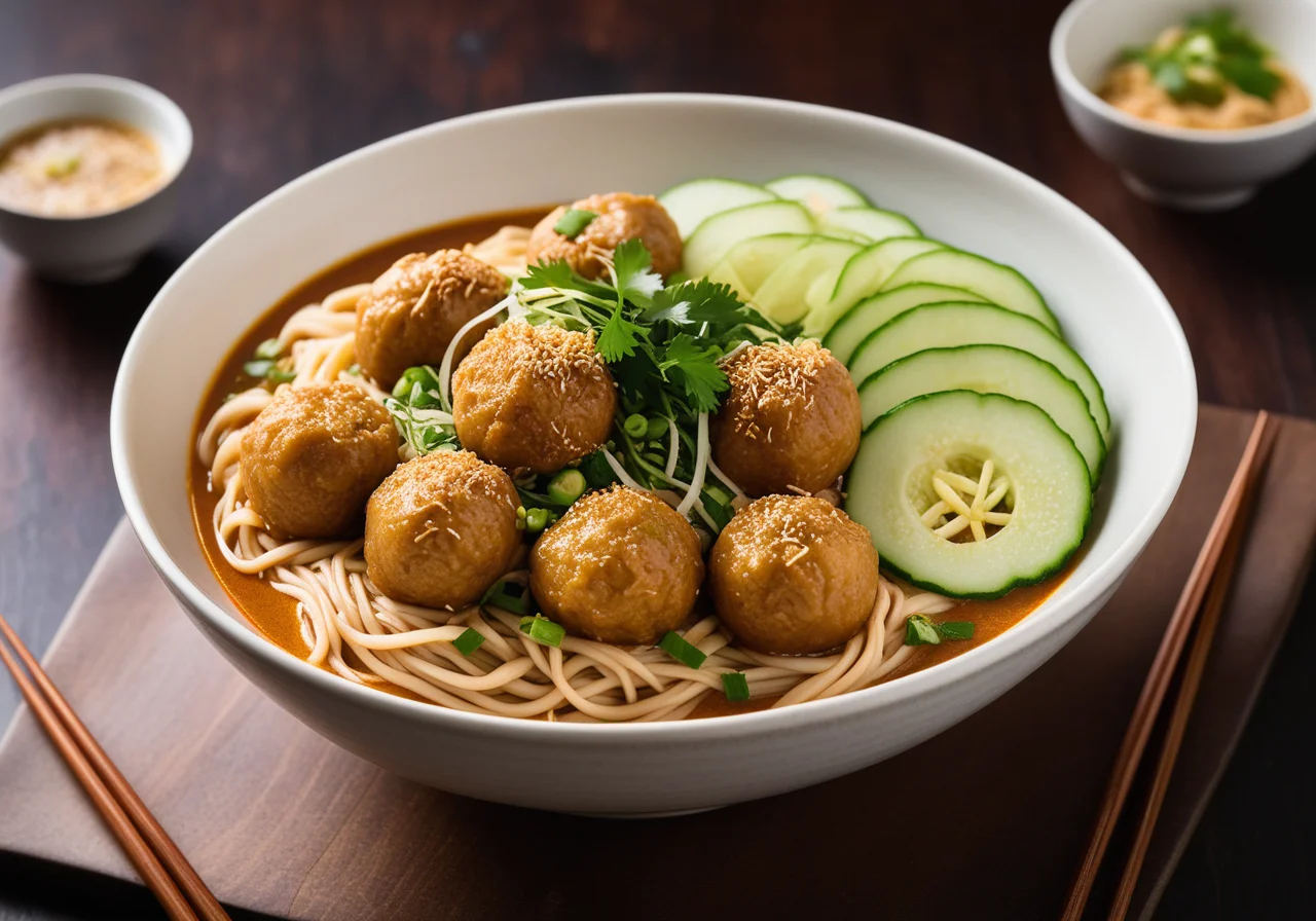 Rice Noodles with Fish Balls