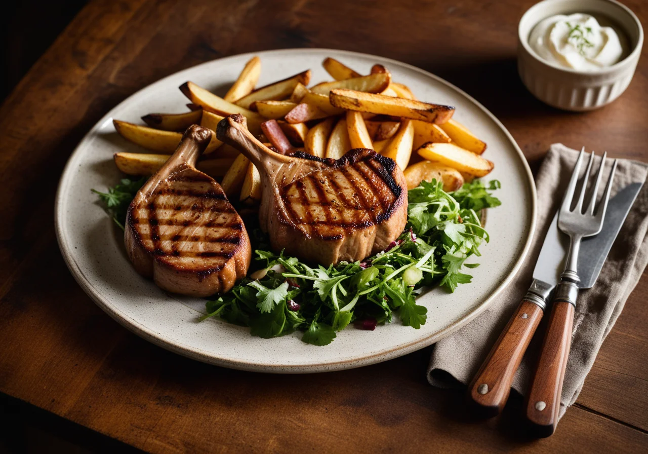 Pork Chops with Fries