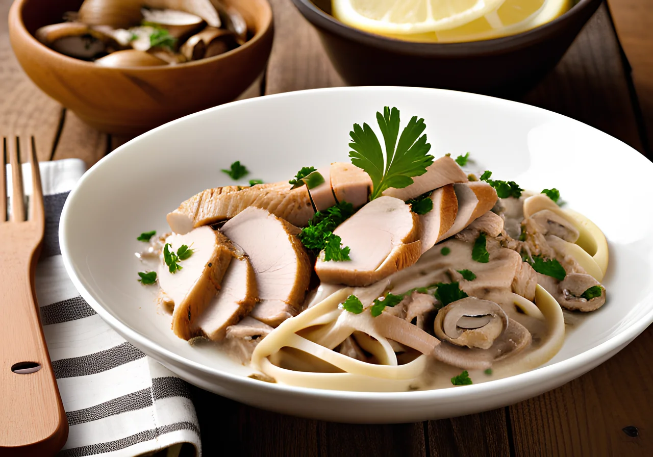 Turkey Strips with Mushrooms