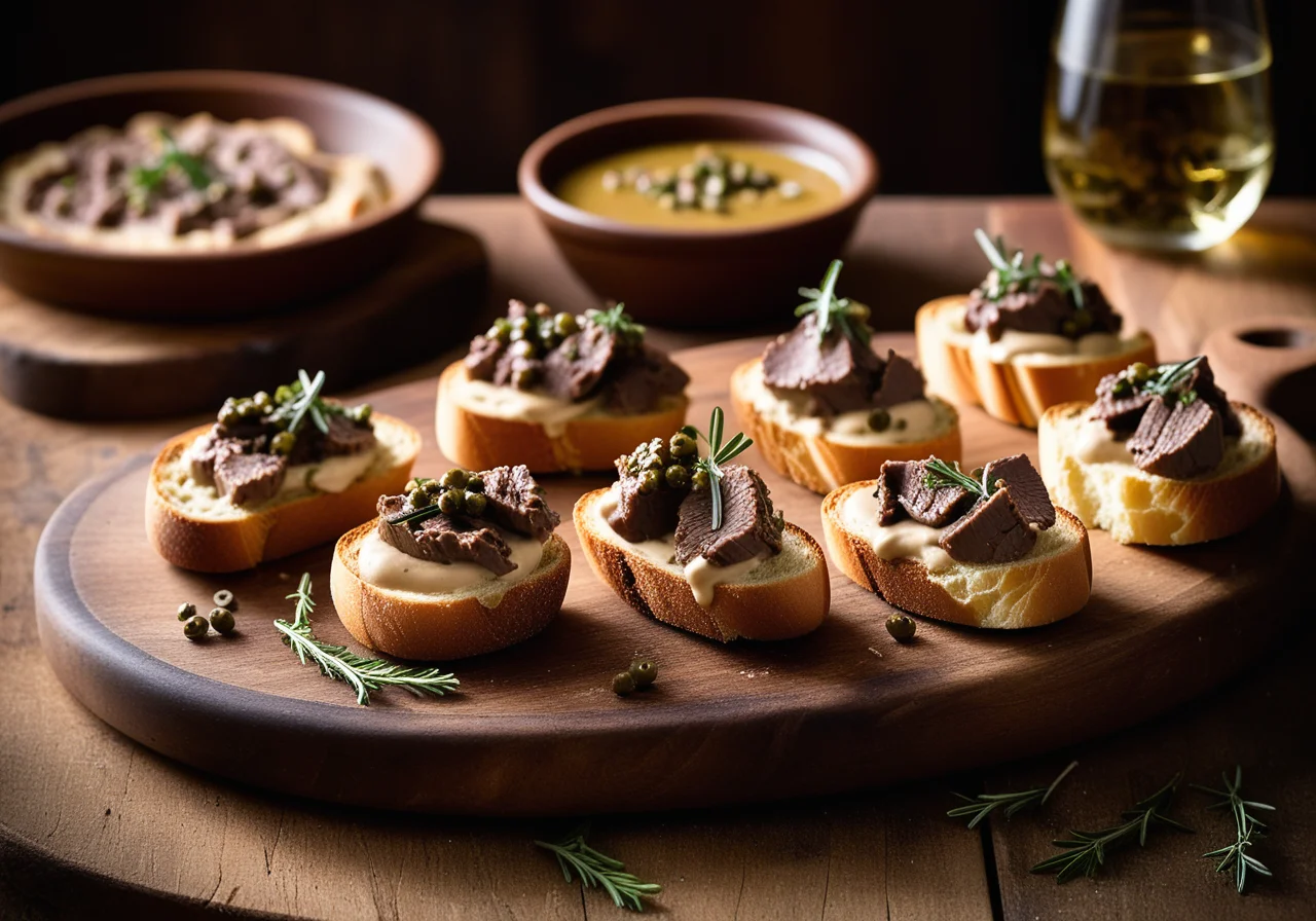 Crostini with Chicken Liver and Capers