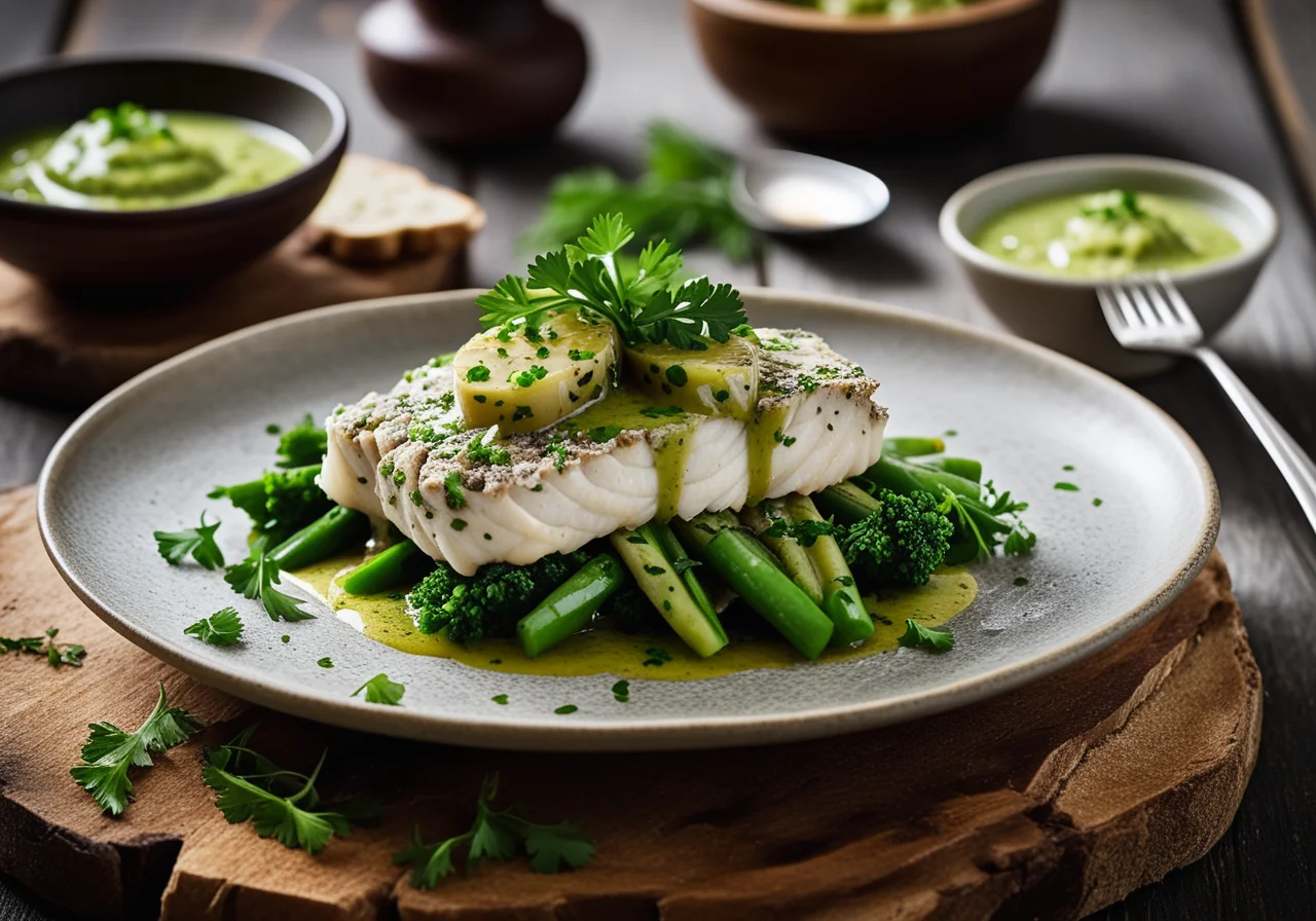 Steamed Stonefish on Vegetable Sauce