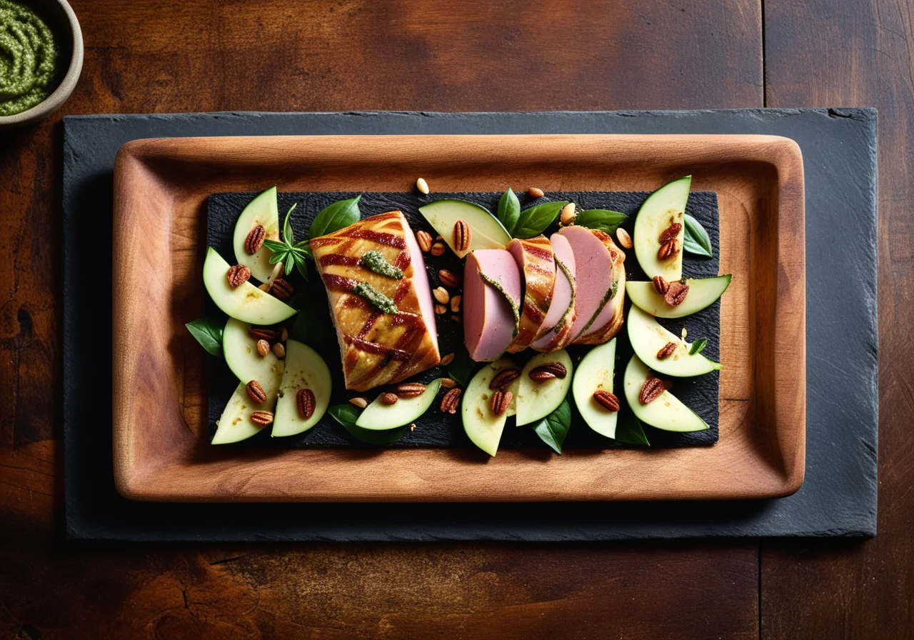 Chicken Breast Wrapped in Ham with Zucchini