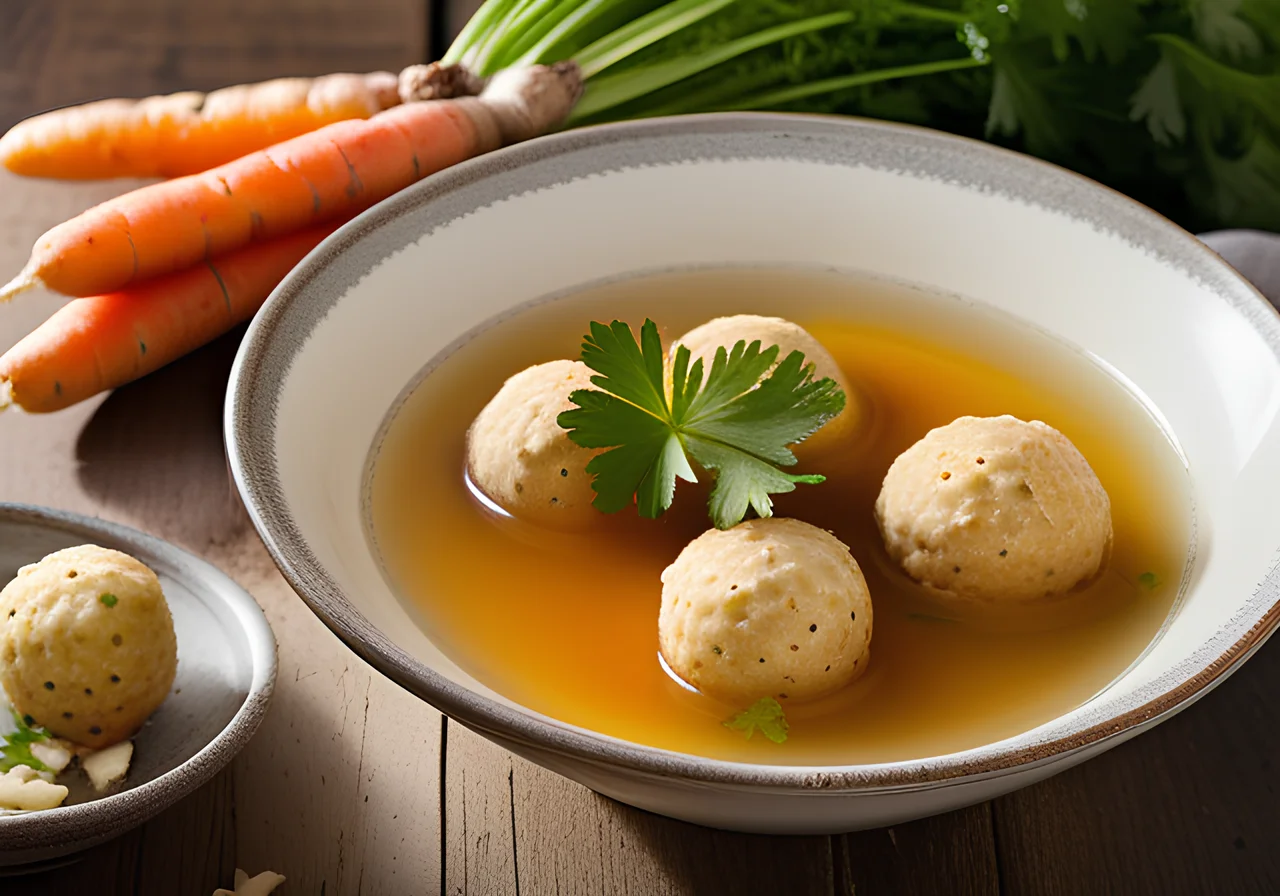 Matzo Balls in Vegetable Broth