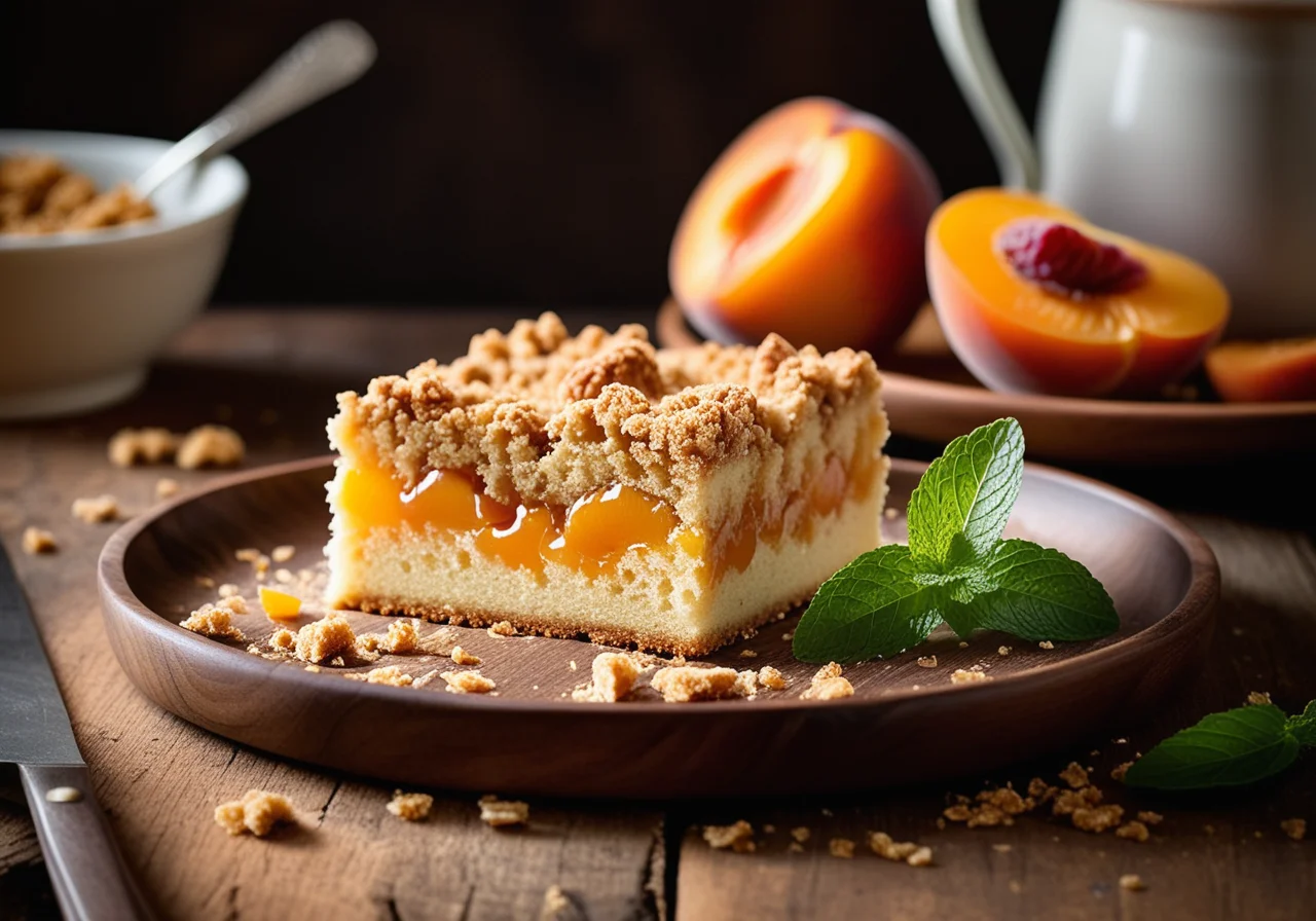 Apricot Cake with Crumbs