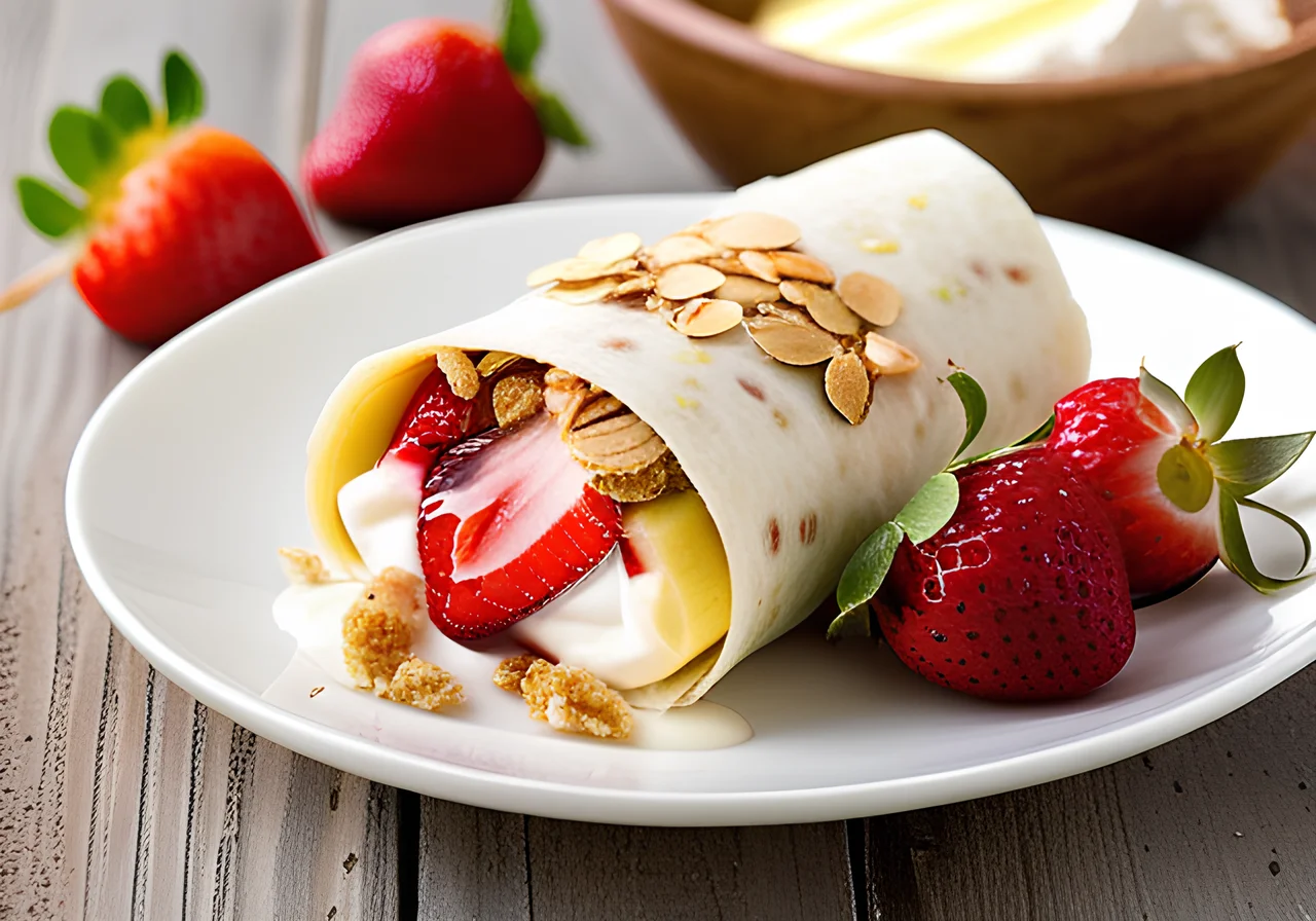 Sweet Strawberry Banana Wraps with Peanut Butter