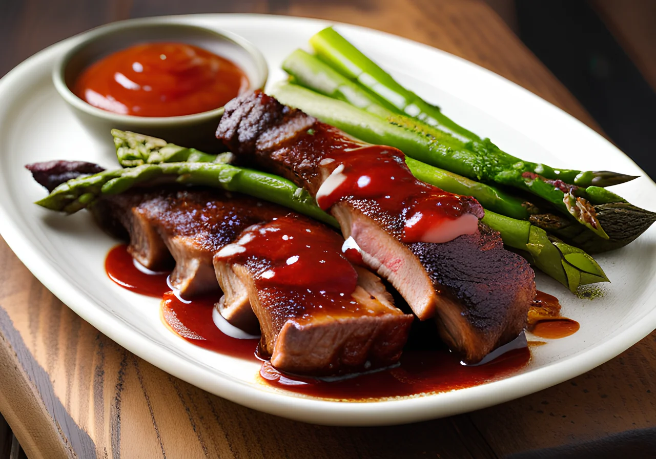 Spare Ribs with Green Asparagus