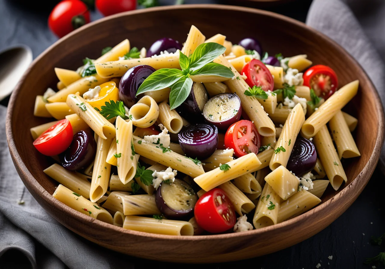 Pasta Salad with Gorgonzola and Eggplant