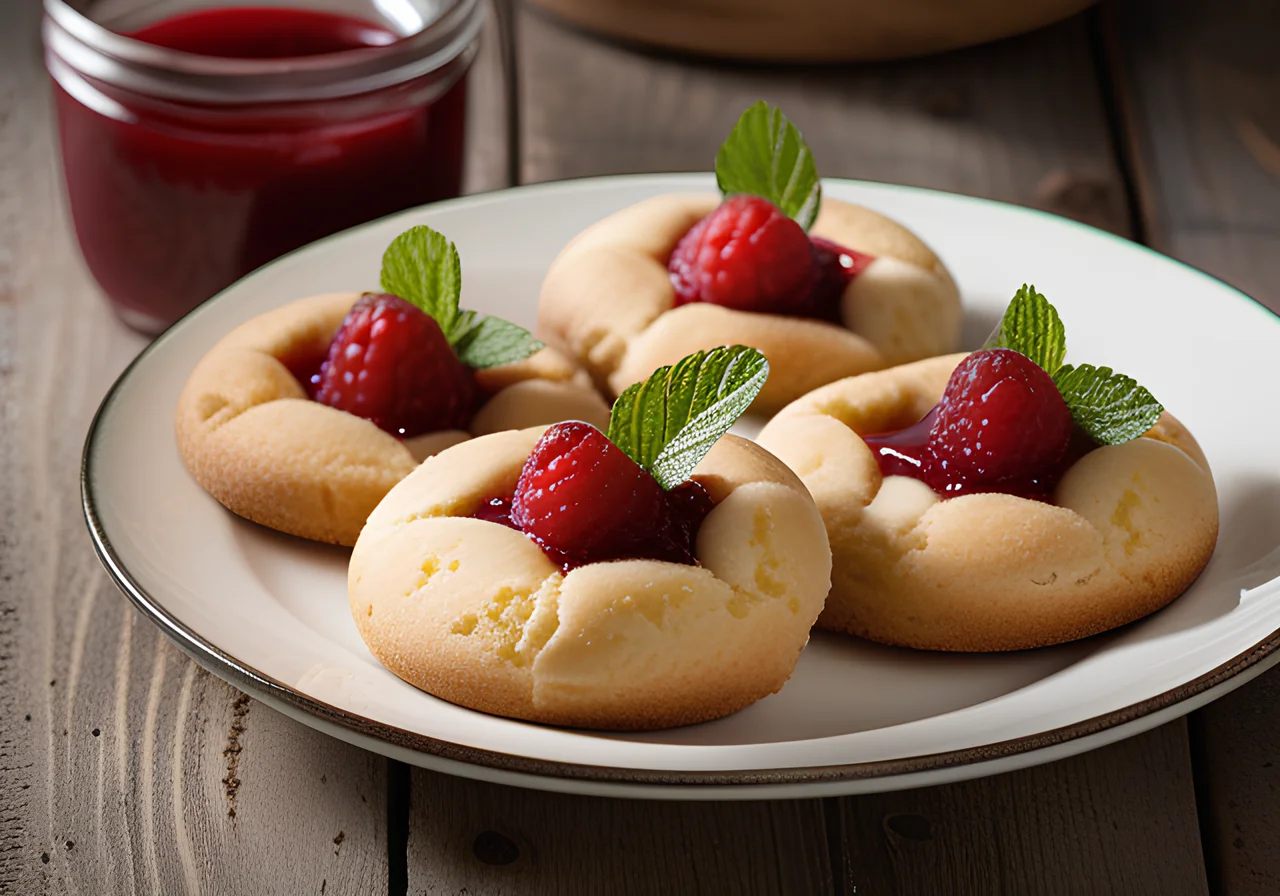 Raspberry Shortbread Buns