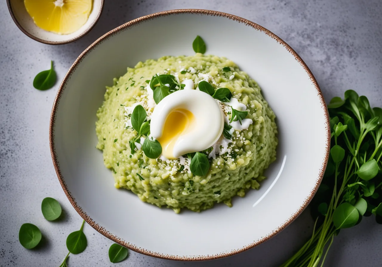Green Millet Risotto with Yogurt