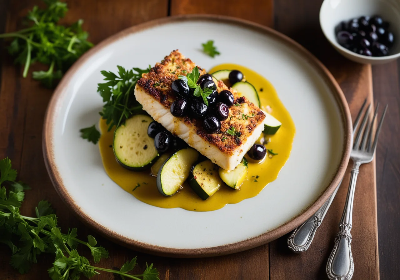 Rockfish with Herb‑Almond Crust