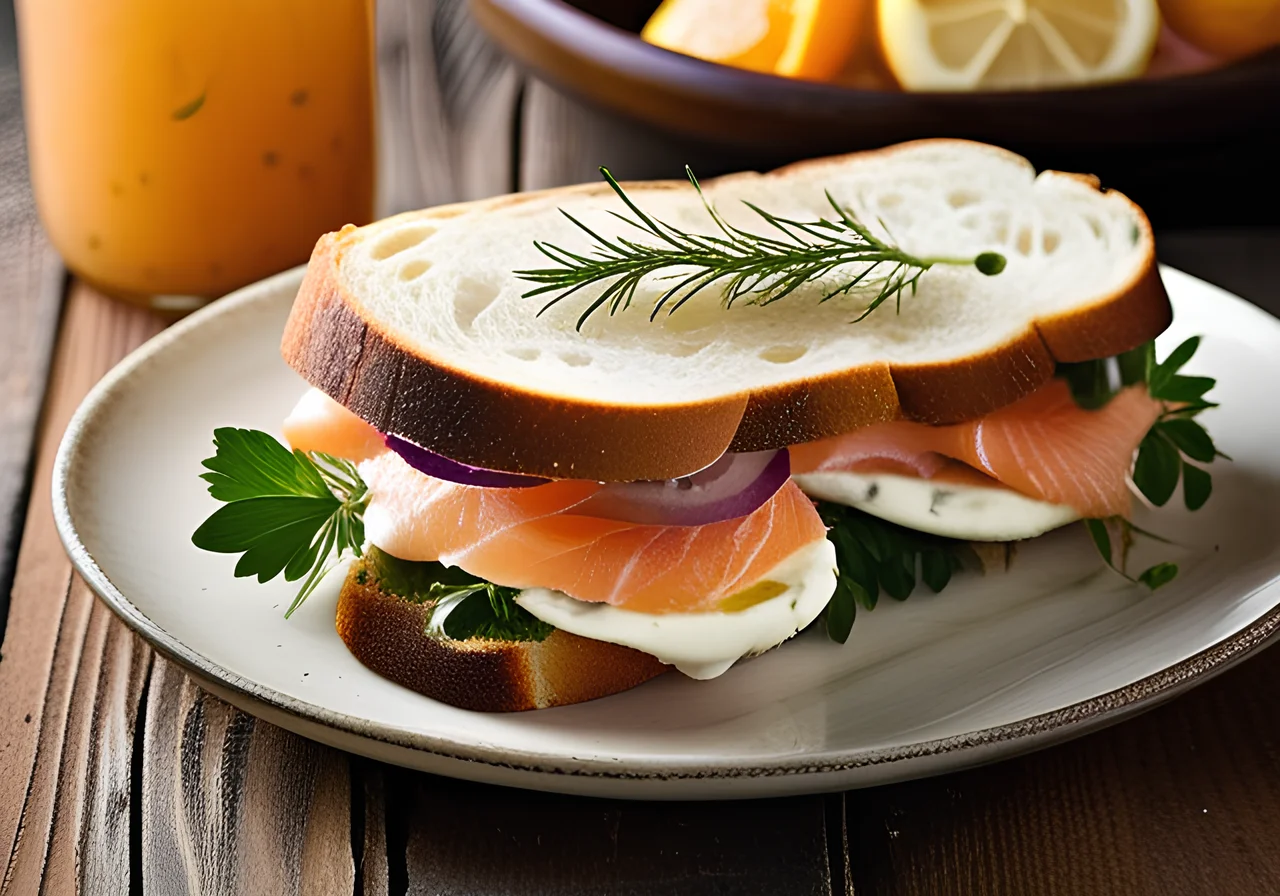Ciabatta with Smoked Salmon