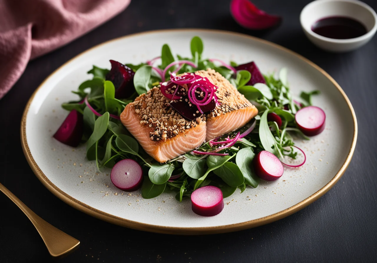 Sesame-Crusted Salmon with Salad