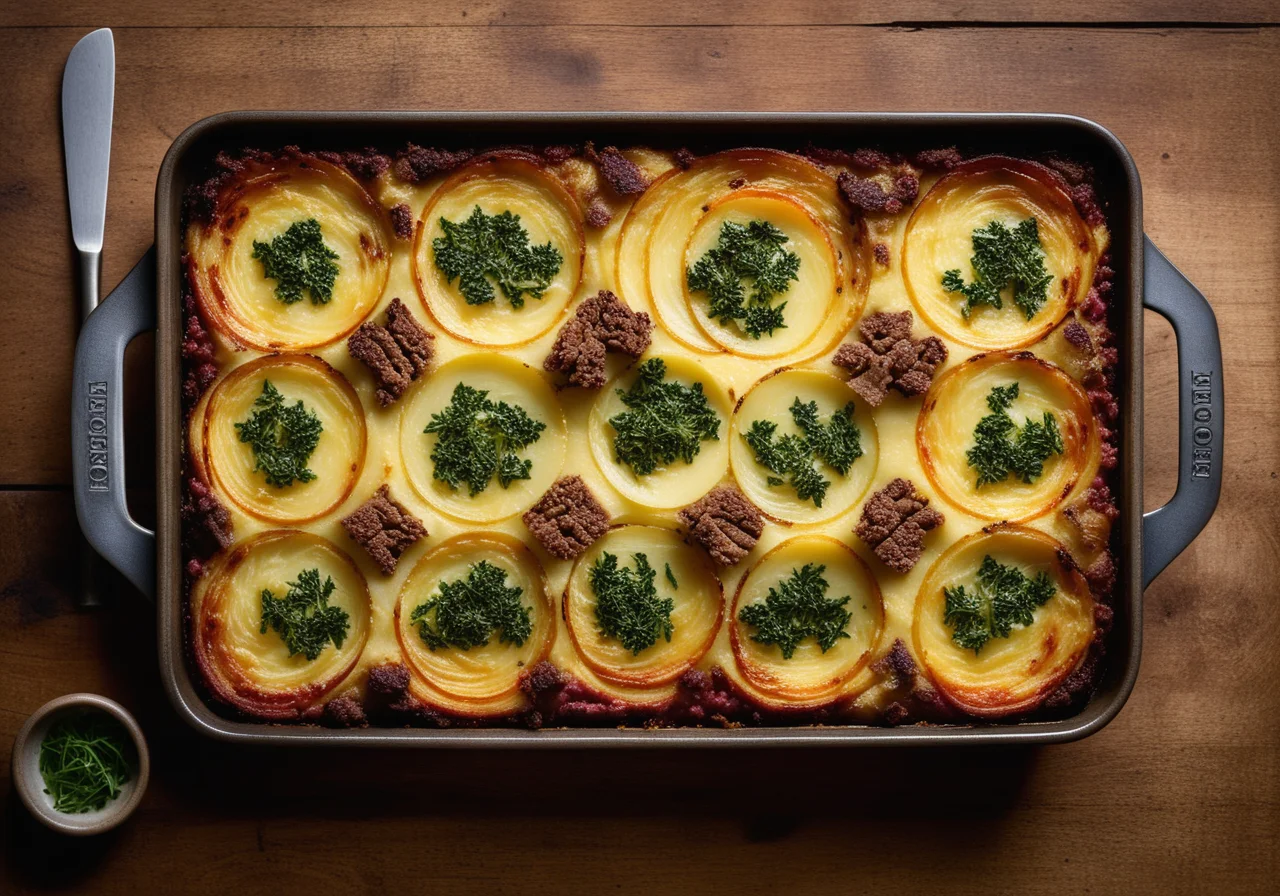 Potato Gratin with Ground Beef and Leek