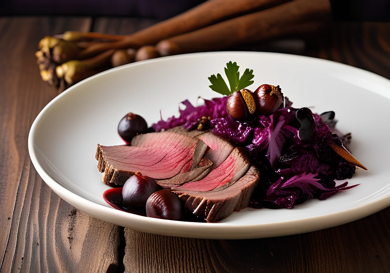 Venison Roast with Red Cabbage