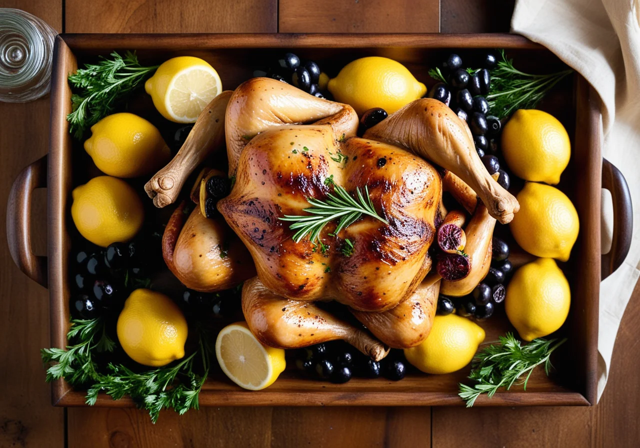 Roasted Chicken with Olives and Lemon
