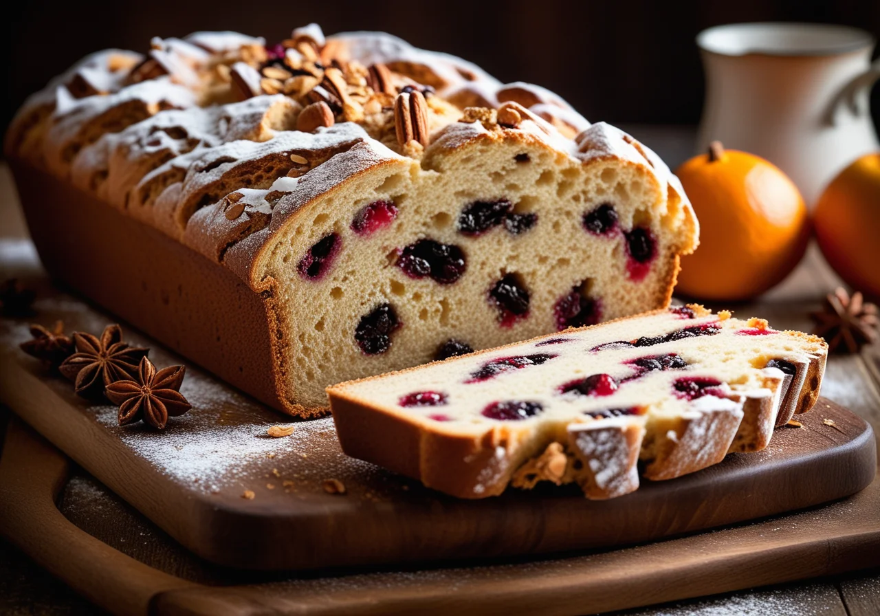Stollen mit Trockenfrüchten
