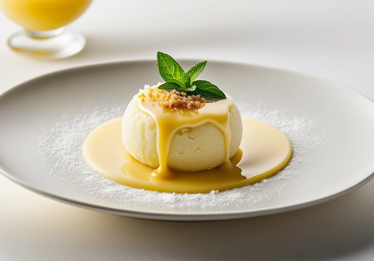 Vanilla Sauce with Snow Dumplings