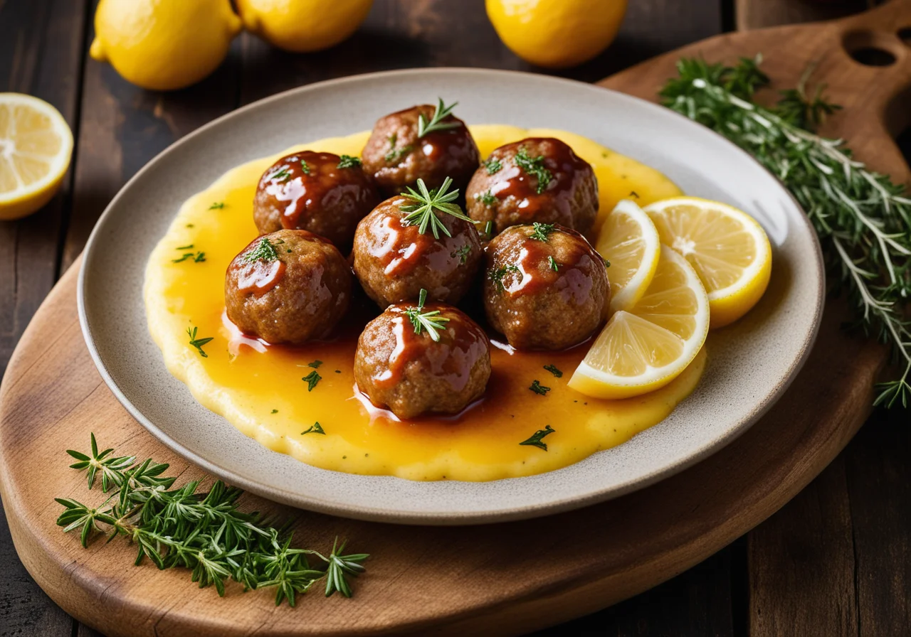 Hackbällchen in Zitronensauce