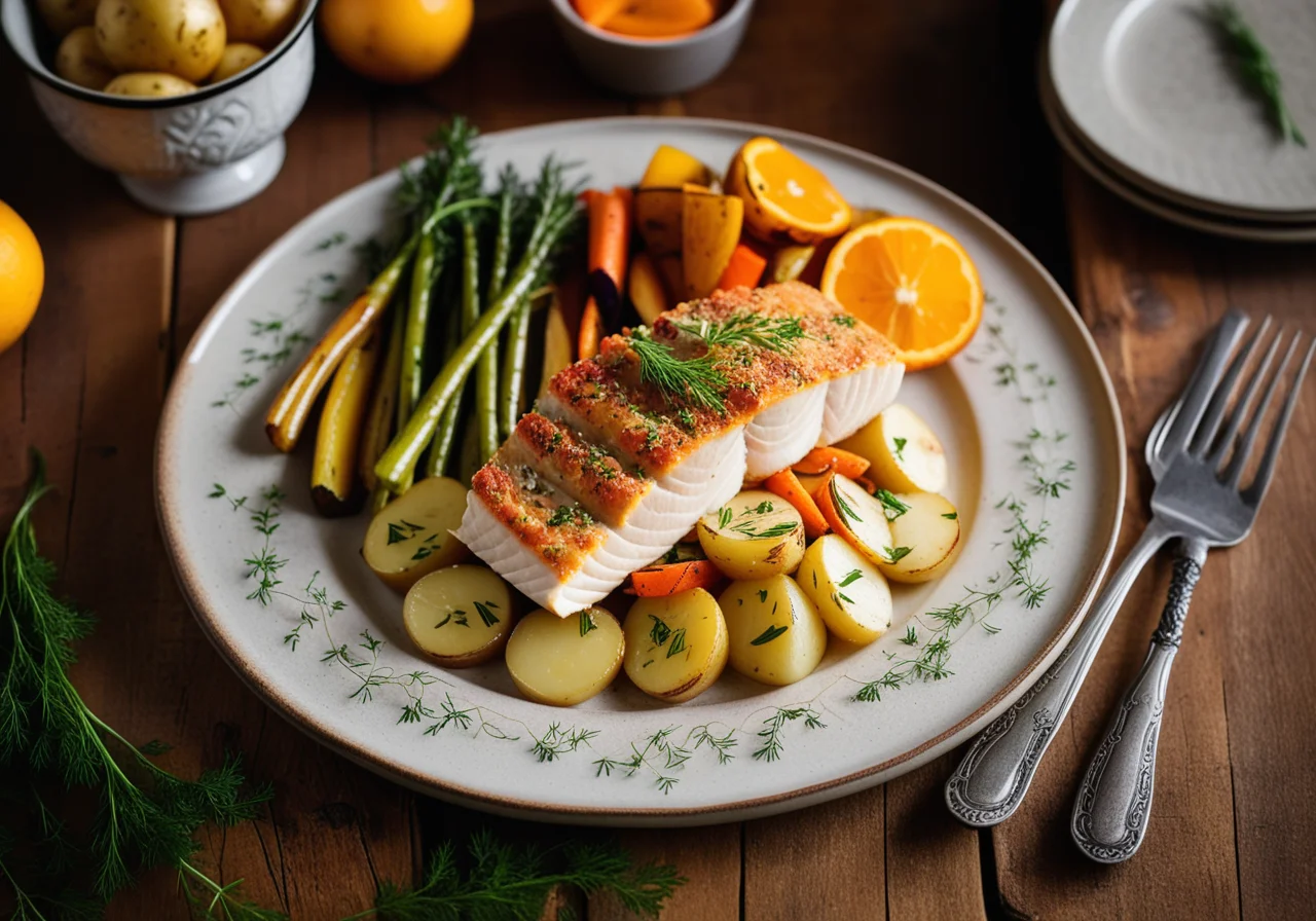 Redfish Fillet with Vegetables