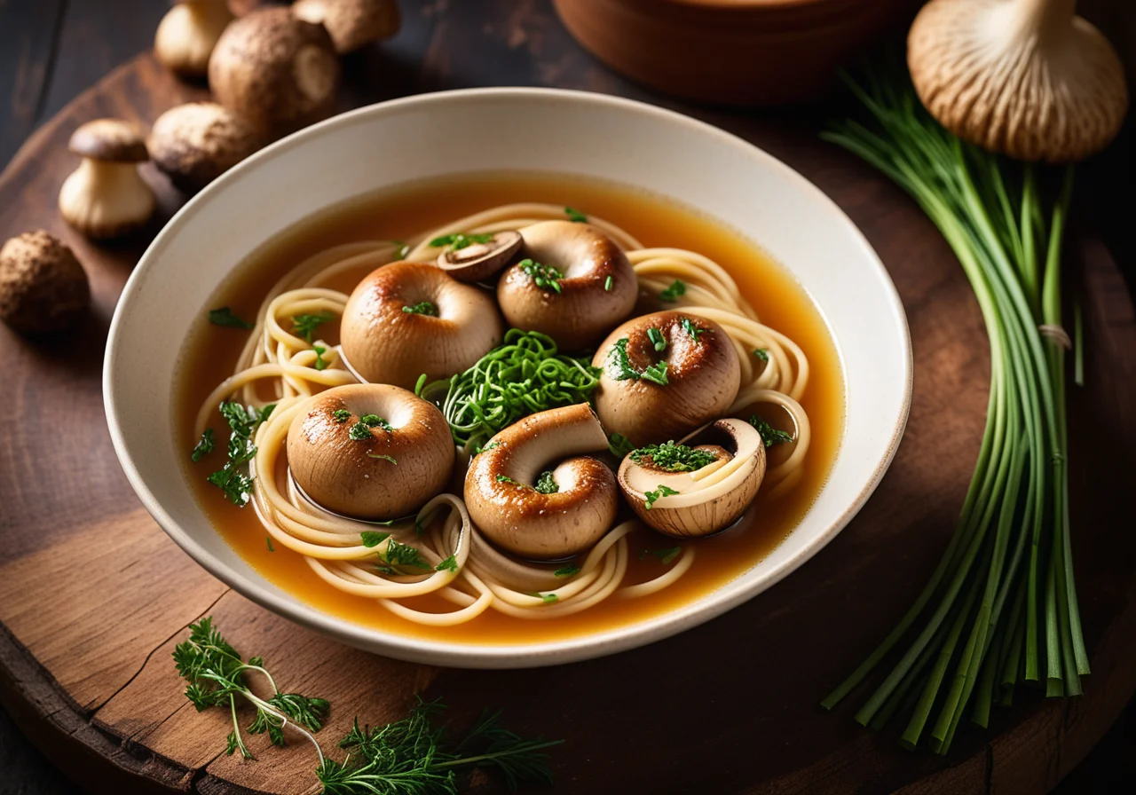 Fat Hen with Vegetable Broth and Spiral Noodles