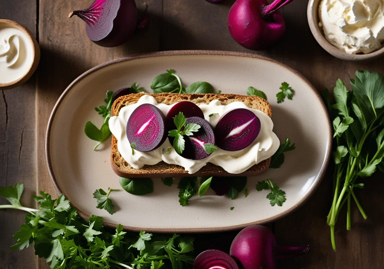 Bread with Mushrooms and Sheep Cheese