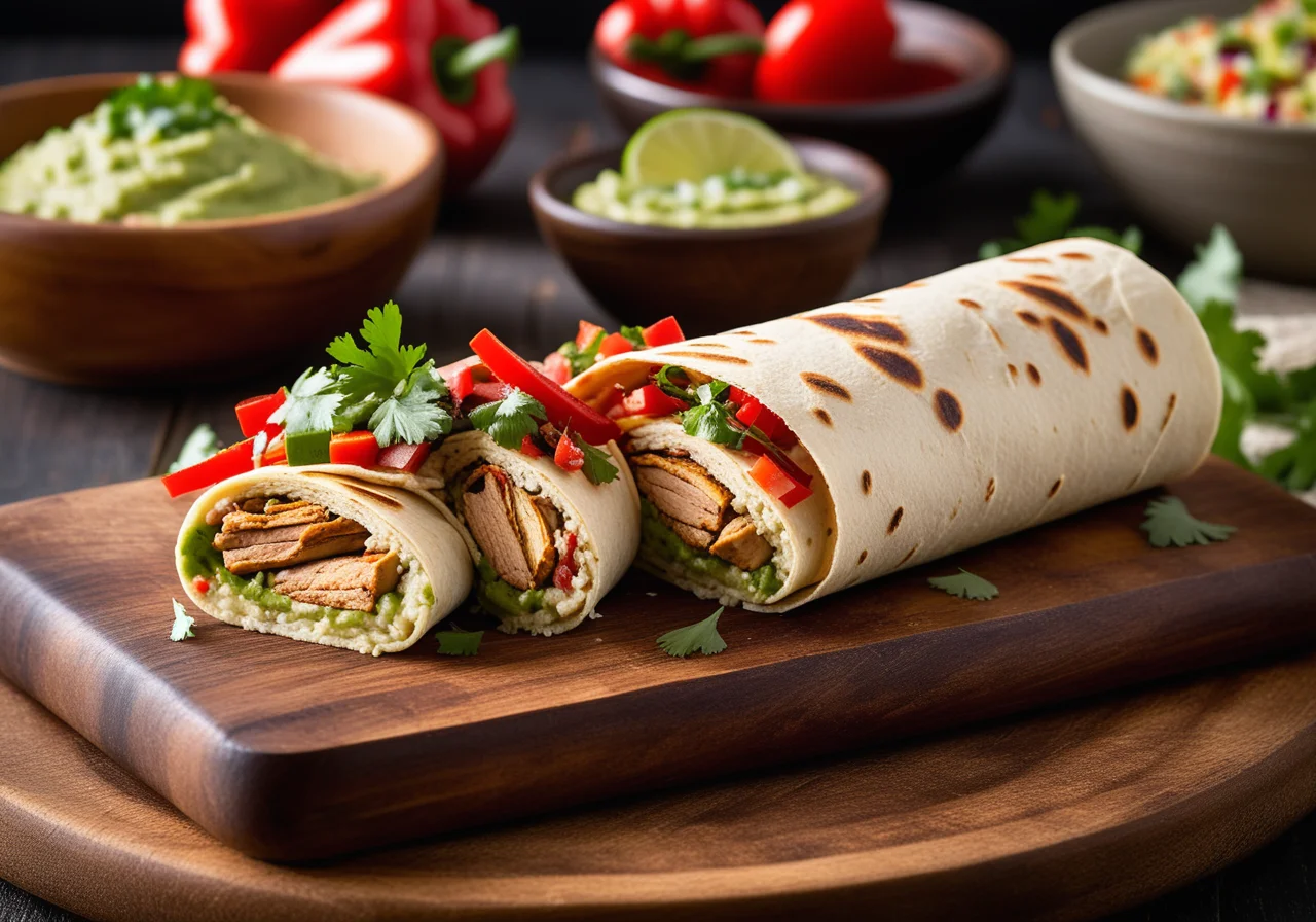 Chicken Tortilla Roll with Beans