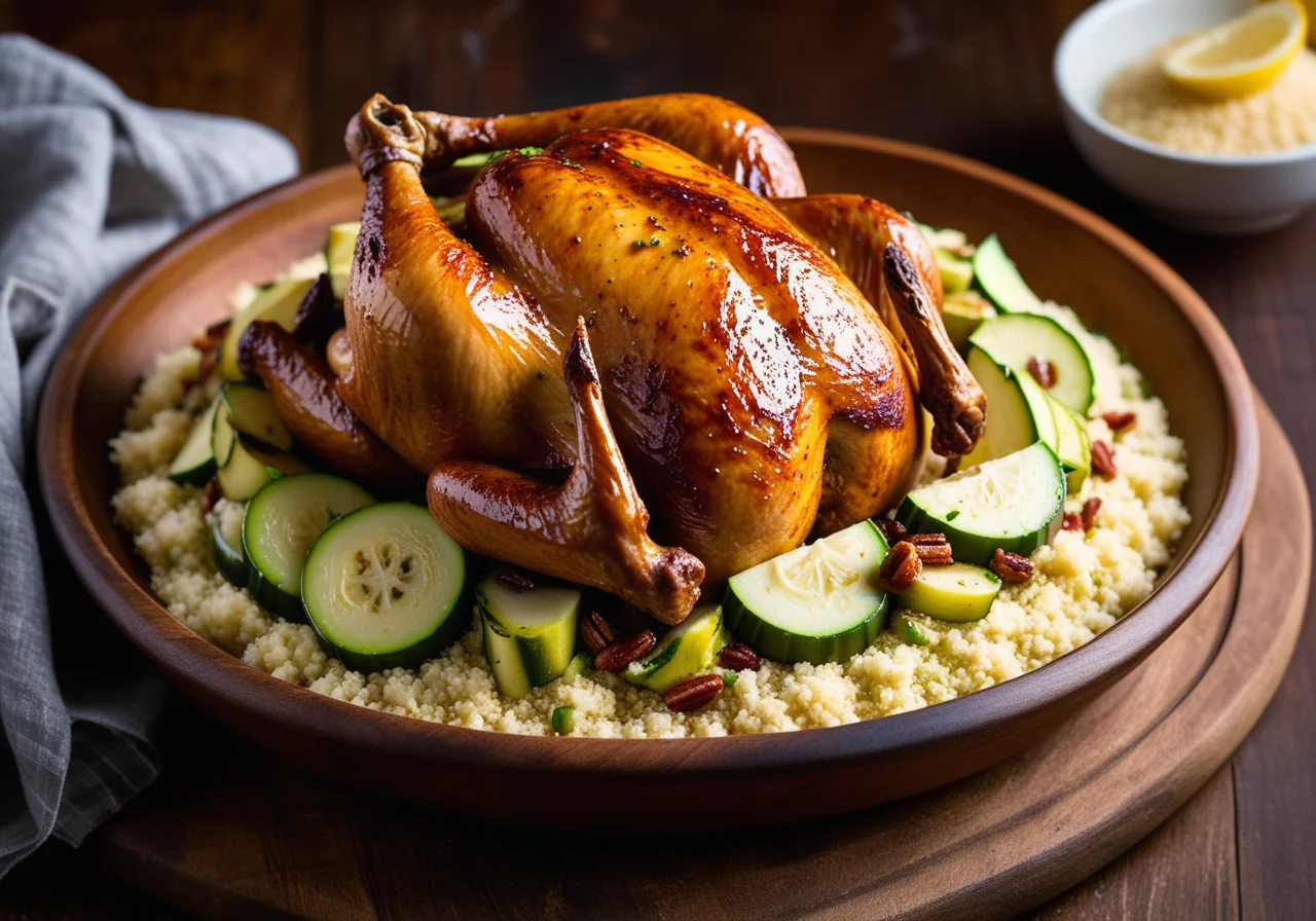 Curry Chicken with Zucchini-Date Couscous