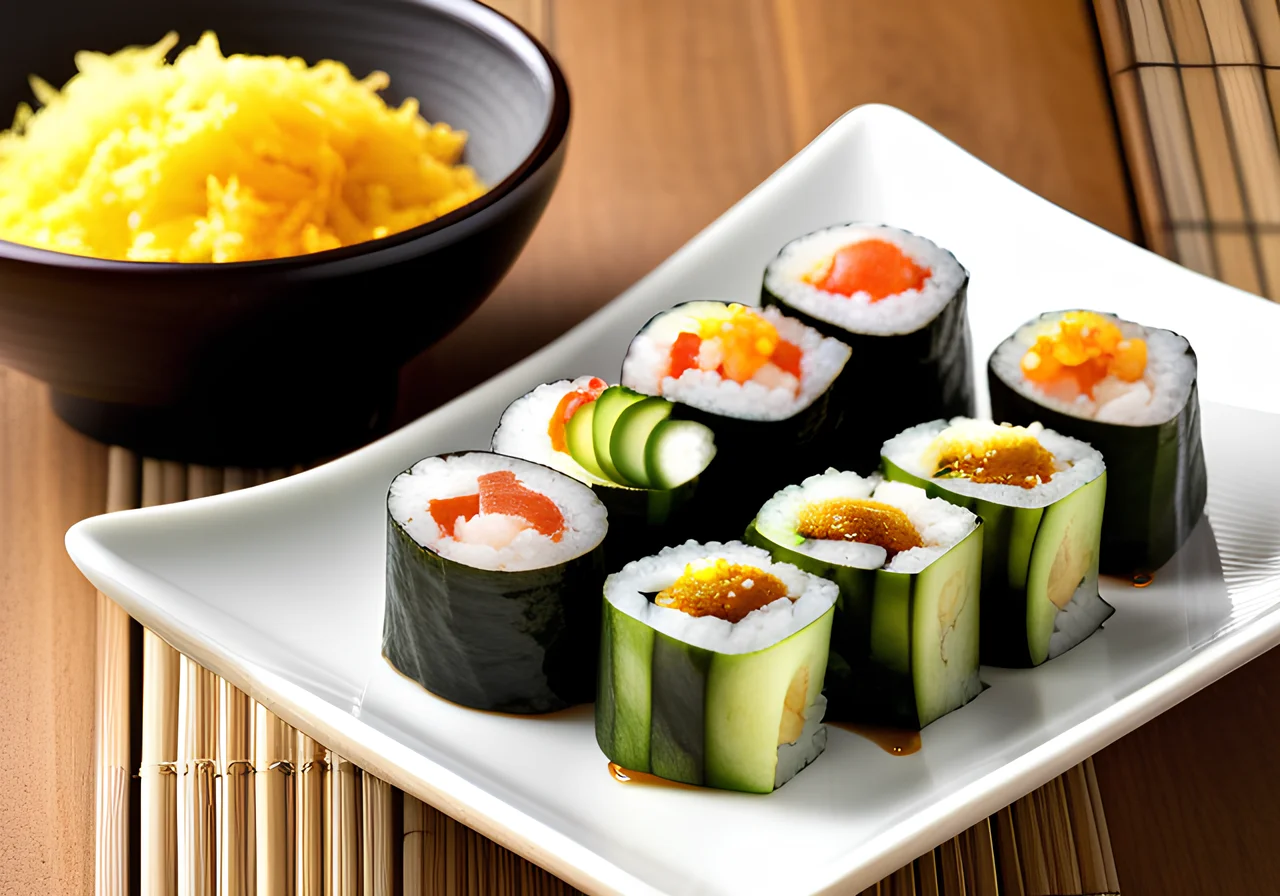 Sushi (Maki) with Ginger-Avocado Sauce