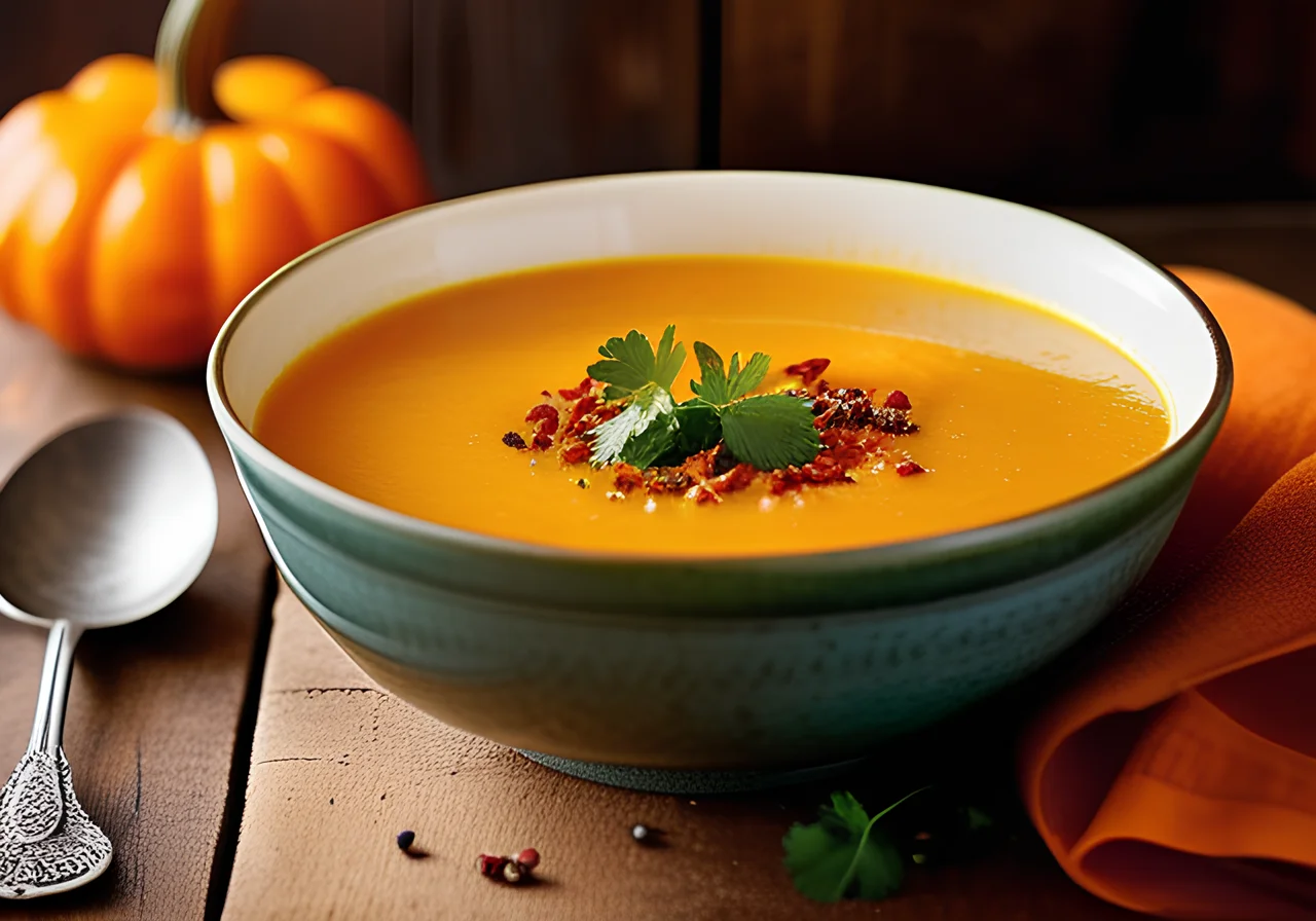 Fruitful Pumpkin Soup with Chili and Coriander
