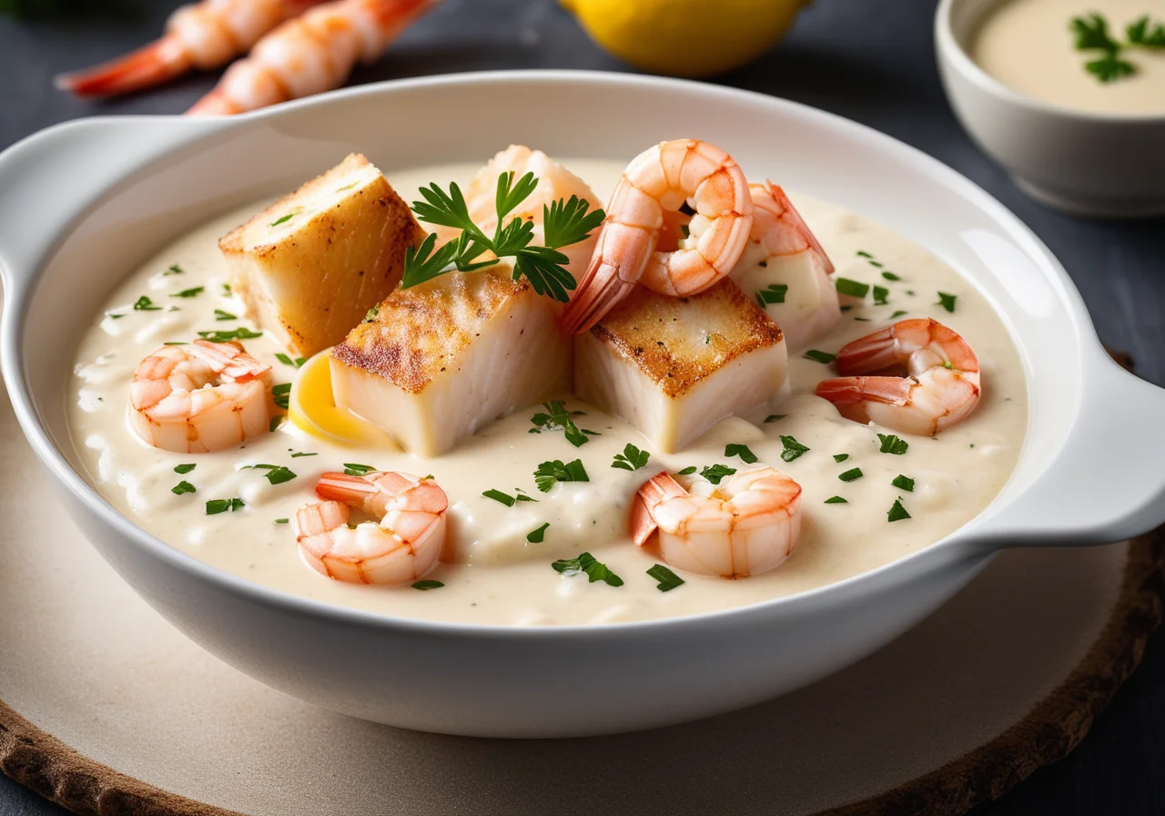 Fish Fondue with Garlic Mayonnaise