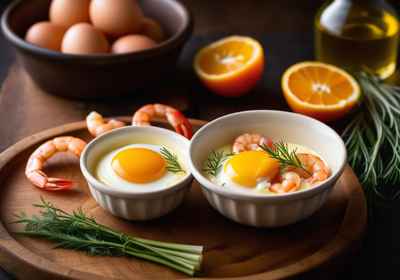 Baked Eggs with Shrimp and Fennel