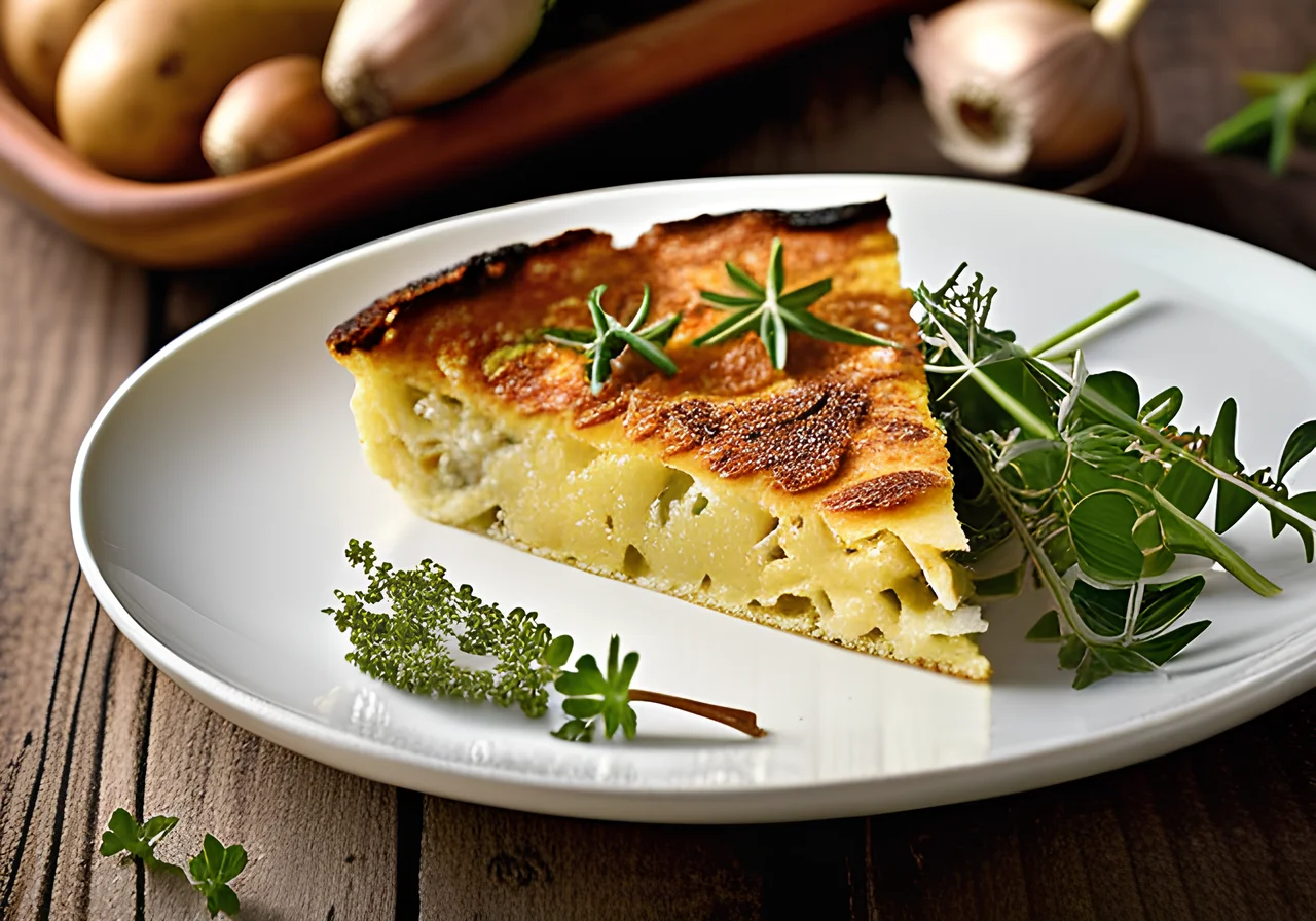 Potato Tortilla on Toasted Garlic Bread