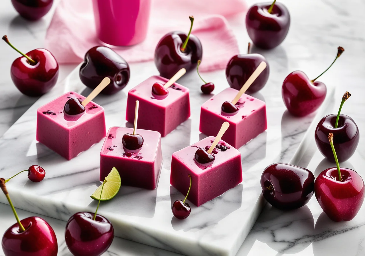 Cherry Yogurt Popsicles