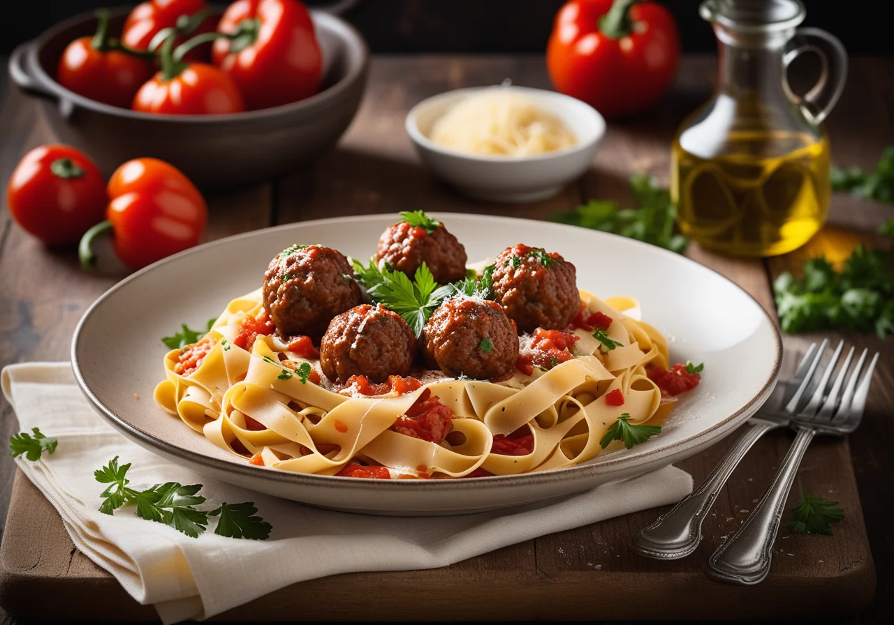 Tagliatelle with Meatballs