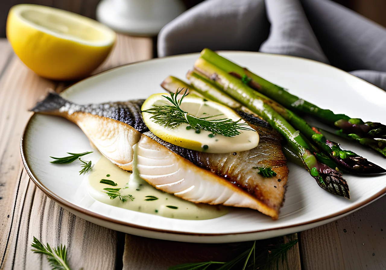 Asparagus on Sea Bream Fillets