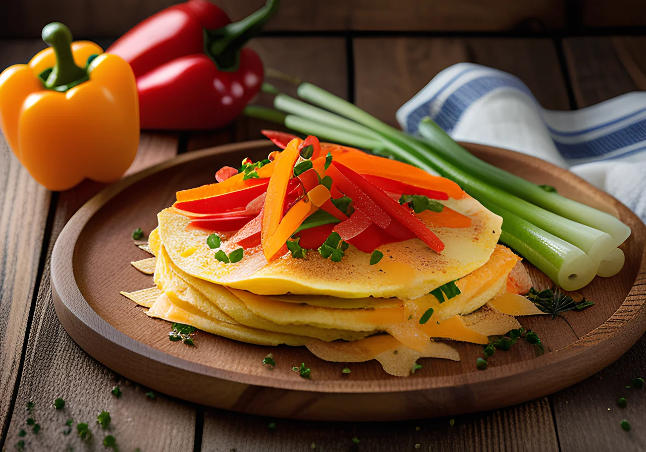 Cheese Omelette with Bell Pepper