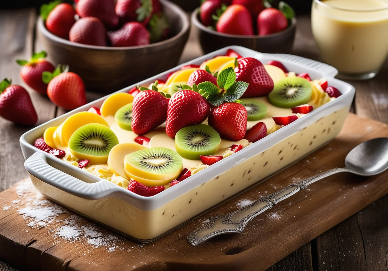 Quarkauflauf mit Früchten