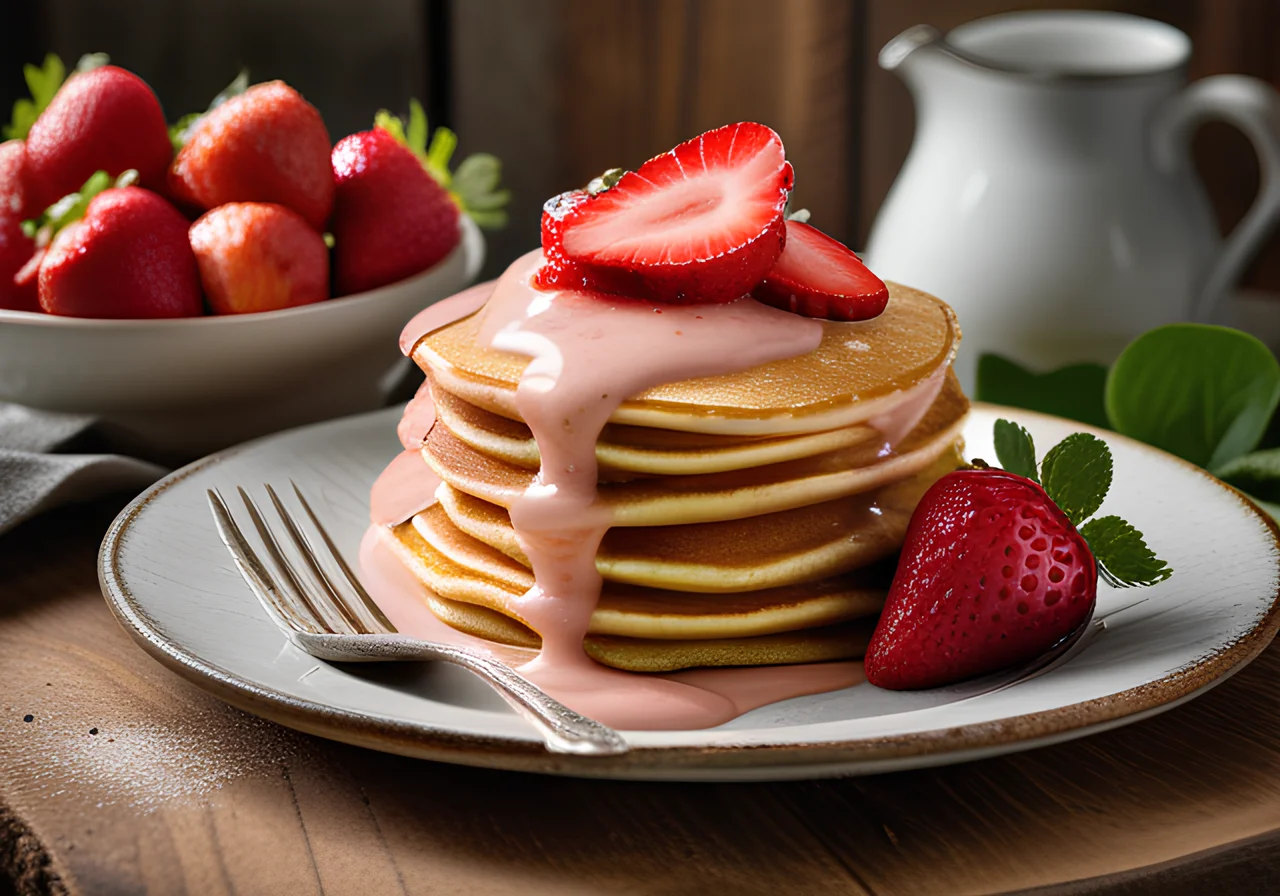 Strawberry Cream‑Filled Pancakes