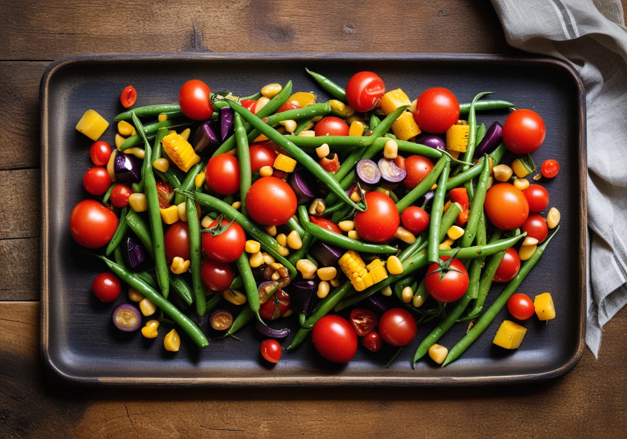 Stir‑fried Vegetables with Beans and Eggplant