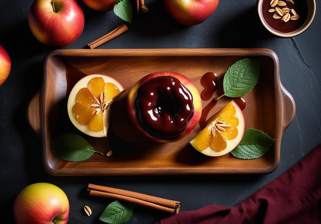 Baked Apple with Cinnamon Sauce