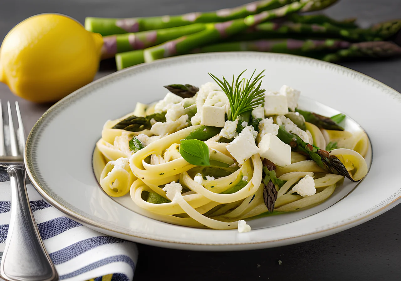 Asparagus-Lemon Pasta with Feta