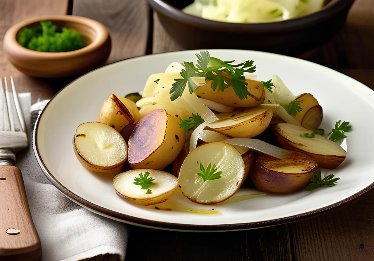 Pan‑fried Potatoes with Cabbage